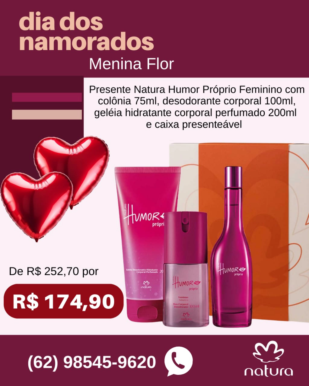 Loja Menina Flor Dia dos Namorados 2025 Presente Natura Humor Próprio Feminino