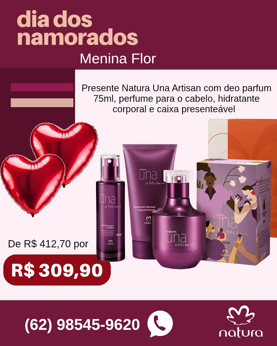 Loja Menina Flor Dia dos Namorados 2025 Presente Natura Una Artisan